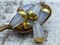 *8* 8x15mm Gold Tipped Milky White Picasso Faceted Drop Beads